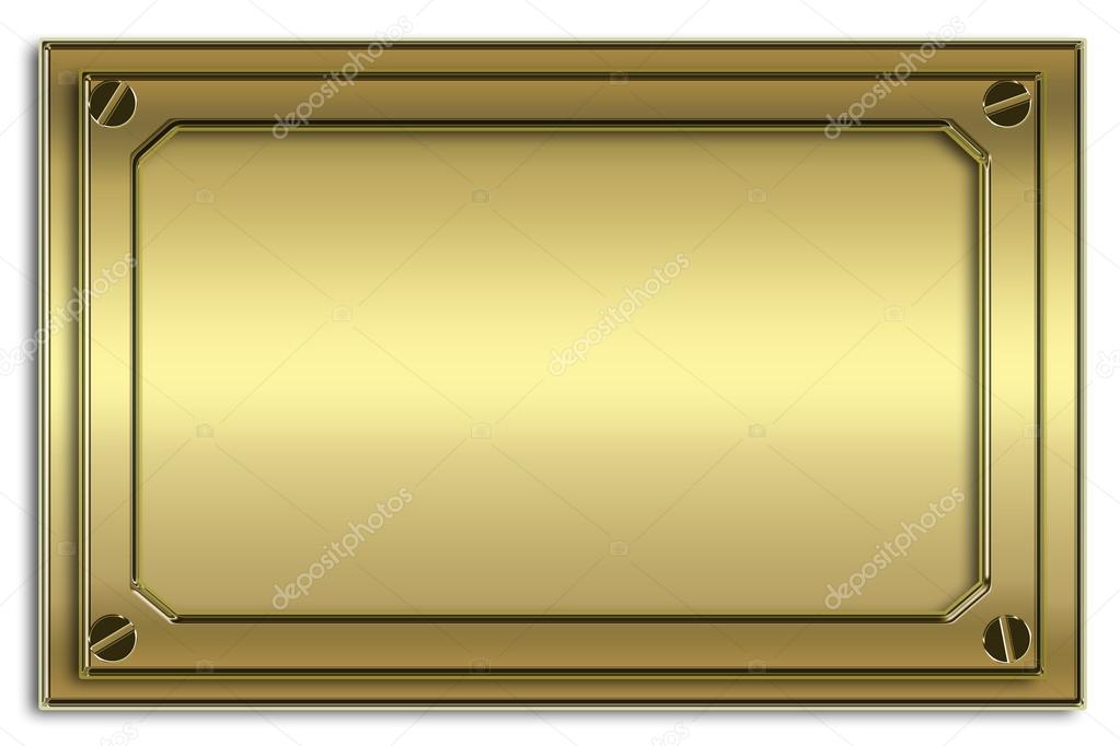 the gold metal plate with screw