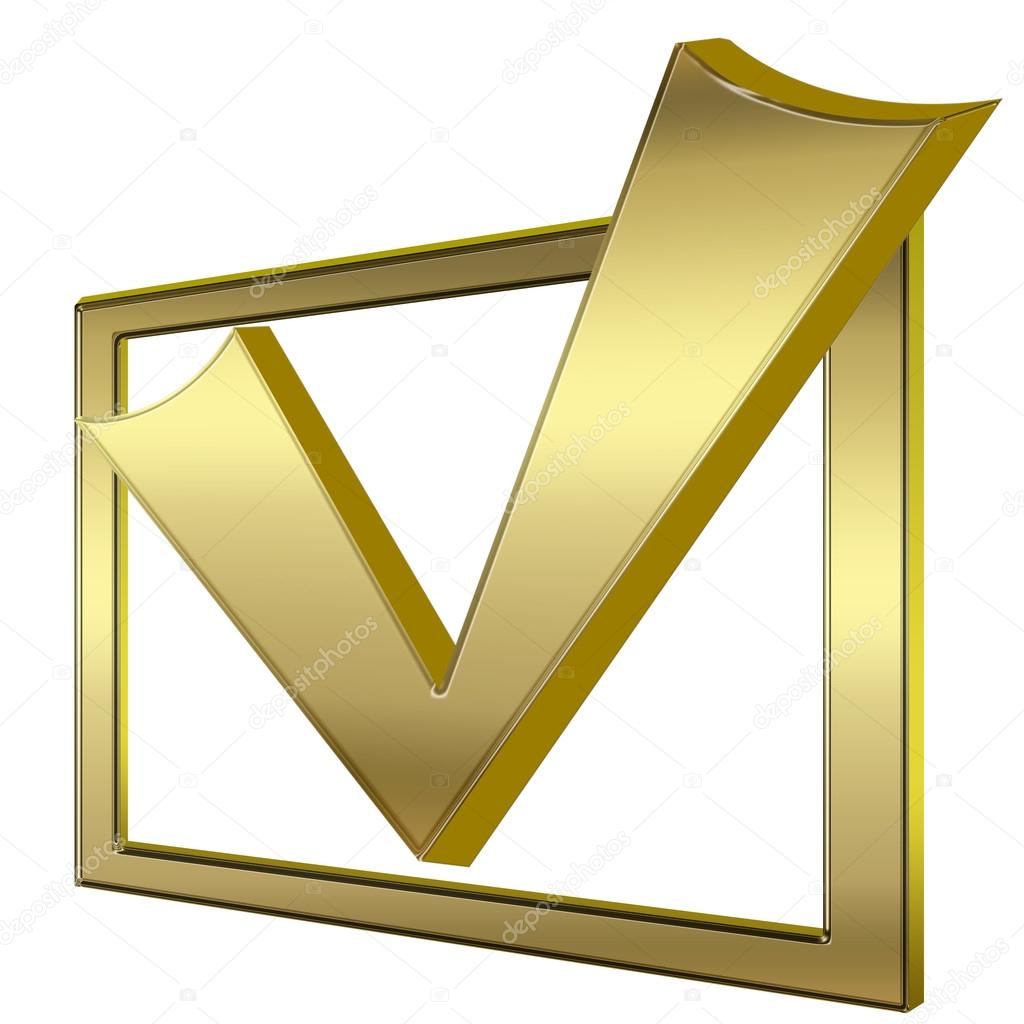 金打勾的框——图库图片© andglb #24238765