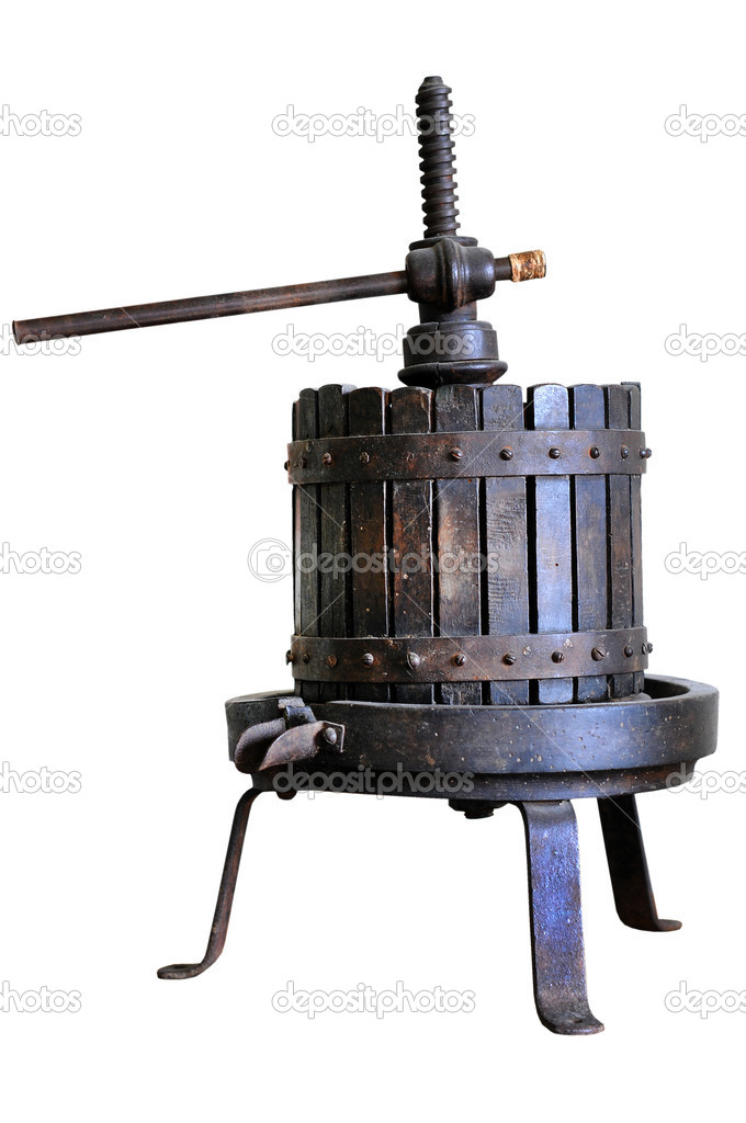 Wine press. Traditional old technique of winemaking. — Stock Photo