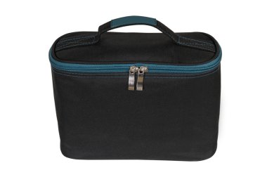 siyah bir çanta. beyaz izole.