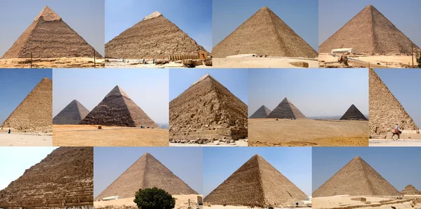 Samling av pyramiderna i Giza, Kairo, Egypten — Stockfoto