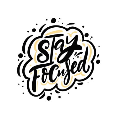 Modern kaligrafi deyimine odaklan. Tahtası olan el çizimi siyah metin.