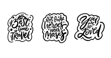 Motivasyon fırçası kaligrafi cümlesi hazır. El çizimi siyah renk vektörü çizimi.