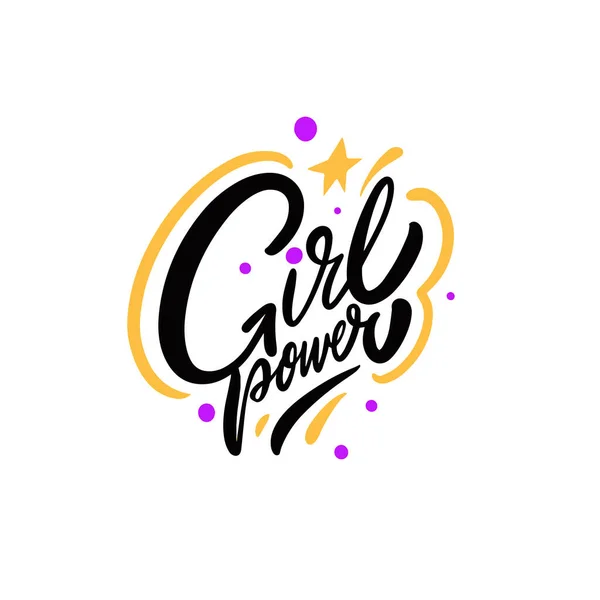 La phrase Girl Power. Signe calligraphique moderne. Lettrage vectoriel isolé sur fond blanc. — Image vectorielle