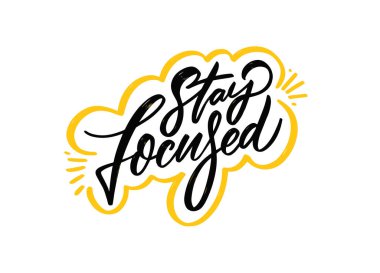 Sözlerine odaklan. Motivasyon harfi. Modern hat sanatı.