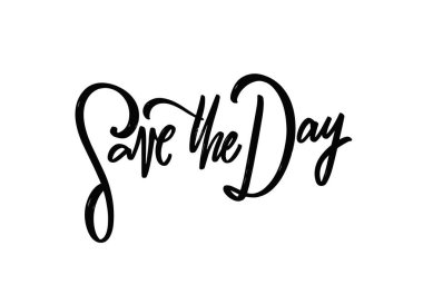 Tarihi kaydet. Modern hat sanatı. Vektör harfi.