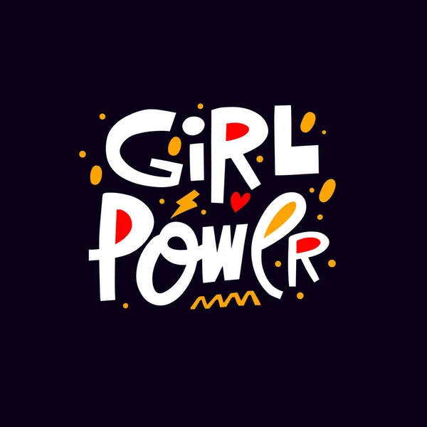 Girl Power frase de motivación. Eslogan del feminismo. Texto de letras colorido. — Archivo Imágenes Vectoriales
