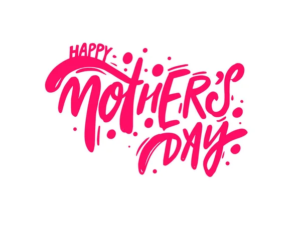 Feliz Dia Das Mães Escrever Sms Frase Caligrafia Cor Rosa — Vetor de Stock