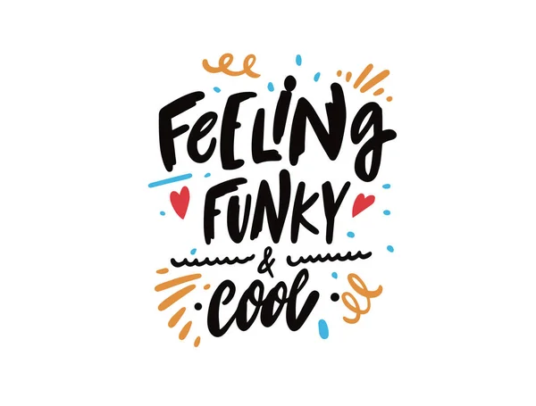 Sens Funky Cool Expression Lettrage Coloré Dessinée Main Illustration Vectorielle — Image vectorielle