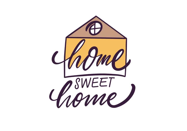 Home Sweet Home Hand Gezeichnet Bunten Vektor Schriftzug Text Motivationssatz — Stockvektor