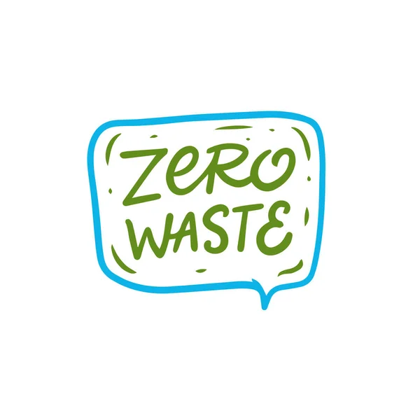 Zero Odpadów Ręcznie Rysowane Kolorowe Zdanie Literowe Tekst Wektora Motywacji — Wektor stockowy