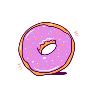 Tatlı pastane çöreği. El çizimi taslak çizimi vektör sanatı. Çizim illüstrasyonu.