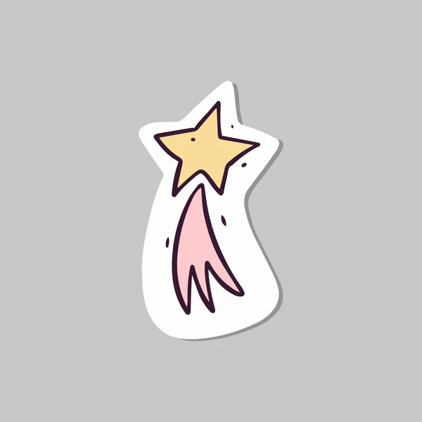 Space Star Icon Hand Drawn Colorful Sticker Art Doodle Cartoon — Stock vektor
