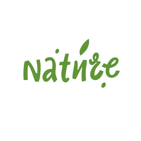 Nature Lettering Text Hand Drawn Modern Typography Sign Doodle Vector — Image vectorielle