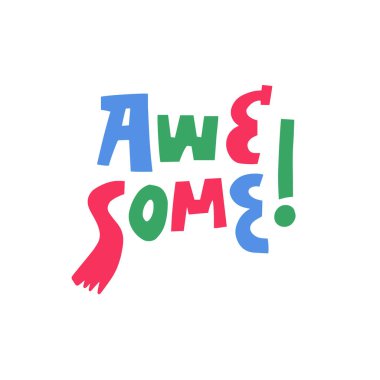 Müthiş renkli modern tipografi harfi. Popüler metin. Vektör sanatı.