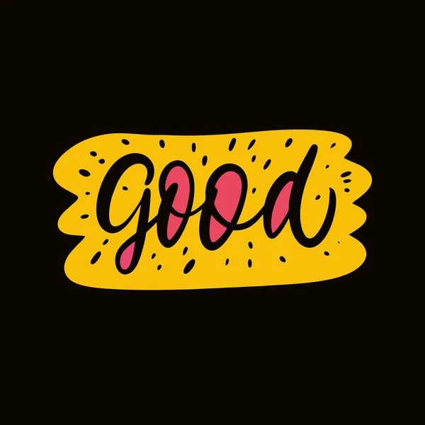 Good Word Text Modern Colorful Cartoon Style Calligraphy Phrase Vector — ストックベクタ
