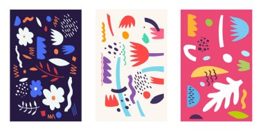 Soyut renkli elementler dokuyu ve arkaplanı belirler. El çizimi karalama vektörü çizimi.