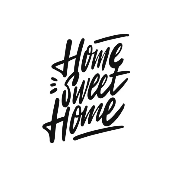 Home Sweet Home Hand Gezeichnet Schwarze Farbe Moderne Kalligraphie Phrase — Stockvektor