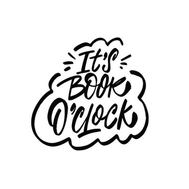 Kitap kilidi. El çizimi siyah renk kaligrafi motivasyon metni. Harf cümlesi.