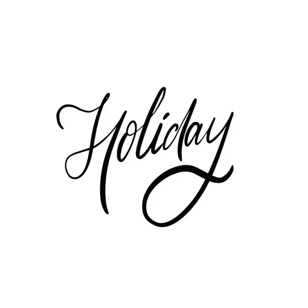 Holiday Calligraphy Phrase Hand Drawn Black Color Vector Art Design — Stock Vector