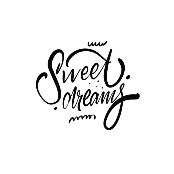 Sweet Dreams Calligraphie Couleur Noire Dessinée Main Art Illustration Vectorielle — Image vectorielle