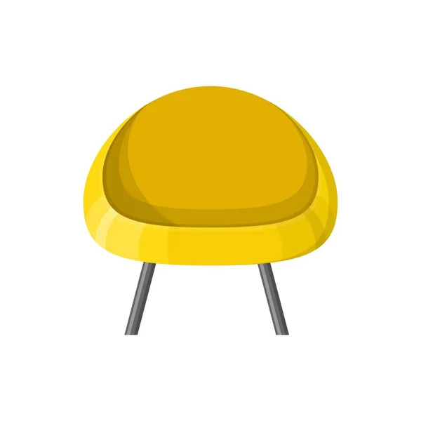 Stijlvol geel comfortabele moderne fauteuil in platte stijl geïsoleerd op witte achtergrond. Onderdeel van het interieur van een woonkamer of kantoor. Zachte meubels voor rust en ontspanning. Vectorillustratie — Stockvector