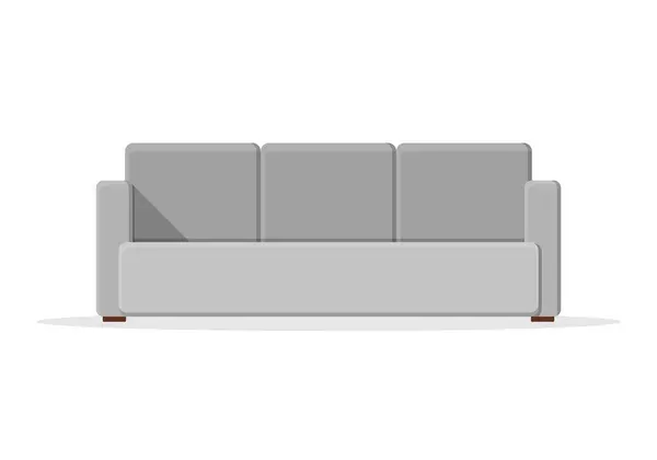 Стильный удобный диван в плоском стиле изолирован на белом фоне. Интерьер дивана гостиной или офиса. Мягкая мебель для отдыха и отдыха дома. Векторная иллюстрация — стоковый вектор