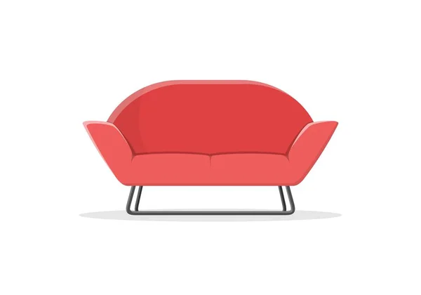 Стильный удобный диван в плоском стиле изолирован на белом фоне. Интерьер дивана гостиной или офиса. Мягкая мебель для отдыха и отдыха дома. Векторная иллюстрация — стоковый вектор