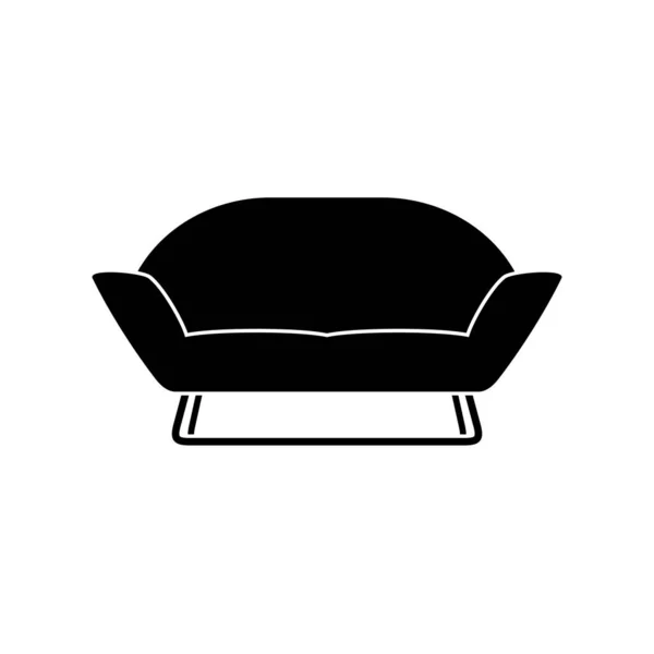 Stylish comfortable sofa icon isolated on white background. Couch interior of a living room or office. Soft furniture for rest and relaxation home. Vector illustration — Stock Vector