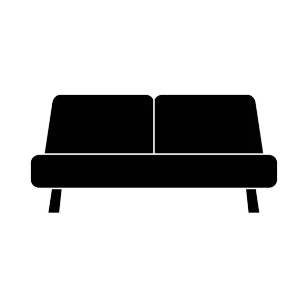 Stijlvol comfortabel sofa icoon geïsoleerd op witte achtergrond. Bank interieur van een woonkamer of kantoor. Zachte meubels voor rust en ontspanning thuis. Vectorillustratie — Stockvector