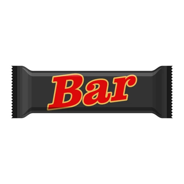 Barre de chocolat de barre chocolatée isolée sur fond blanc. Modèle de paquet de snack bar doux. Illustration vectorielle du dessert alimentaire — Image vectorielle