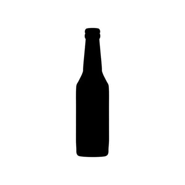Ícone de garrafa de cerveja isolado no fundo branco. Vidro bebida alcoólica garrafa sinal, ilustração vetorial — Vetor de Stock