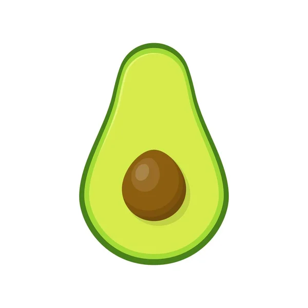 Avocado con semi tagliati a metà icona isolato su sfondo bianco. Frutta estiva per uno stile di vita sano. Frutta biologica. Illustrazione vettoriale — Vettoriale Stock