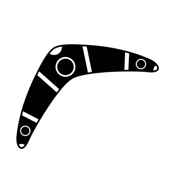 Traditionell trä bumerang ikon isolerad på vit bakgrund. Australiska infödda jakt och sport vapen. Aboriginska träbumerang. Vektorillustration — Stock vektor