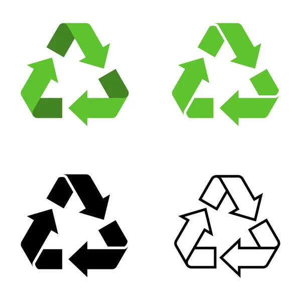 リサイクルアイコンは白の背景に隔離されています。無限にリサイクルされた概念を回転させる矢印。リサイクルエコシンボル、エコロジーアイコン収集リサイクルゴミ。ベクターイラスト — ストックベクタ