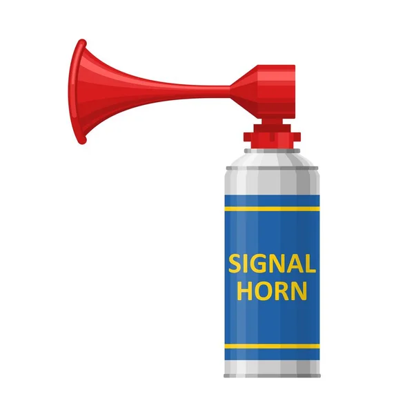 Air horn for rescue sos or sports signals isolated on white background. Signal horn, sound signal klaxon. Vector illustration — ストックベクタ