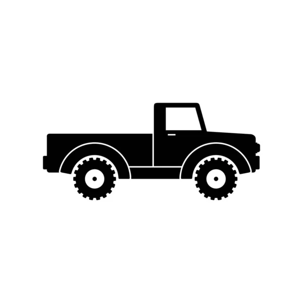 Ikona Pickupa Retro Izolowana Białym Tle Klasyczne Pojazdy Rolnicze Transportu — Wektor stockowy