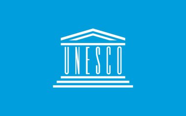 UNESCO flag. United Nations educational, scientific and cultural organization. Vector illustration.