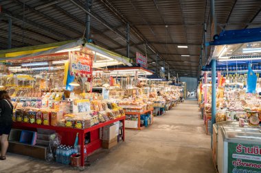 Rayong Province, Thailand - 10 Apr 2022, Environment of Souvenir and Local food shop, It's Retail area for sales local products to local people and tourist in everyday and weekend. 