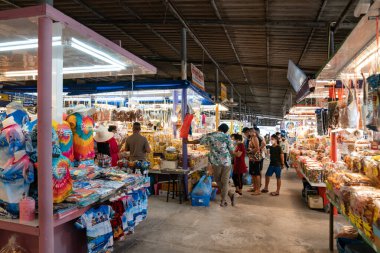 Rayong Province, Thailand - 10 Apr 2022, Environment of Souvenir and Local food shop, It's Retail area for sales local products to local people and tourist in everyday and weekend. 