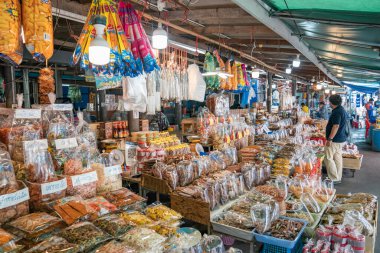 Rayong Province, Thailand - 10 Apr 2022, Environment of Souvenir and Local food shop, It's Retail area for sales local products to local people and tourist in everyday and weekend. 