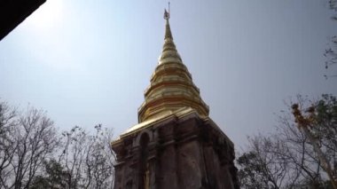 Wat Phra That Chom Kitti is its crooked chedi, contains a fragment of the Buddha relic that was split divided amongst this site, Chiang Rai, Thailand.