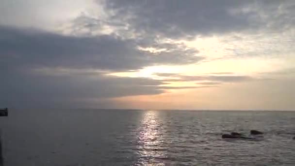 Sunset Timelapase Cloud Cover Sun Evening Time Koh Kut Kood — Stockvideo