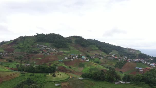 Uma Vista Fotográfica Aérea Mon Jam Village Chiangmai Repleta Casas — Vídeo de Stock