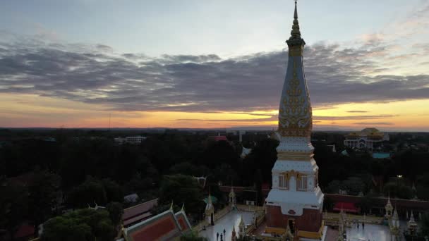 Phra Phanom Respectful Nakhon Phanom People Gold Pagoda Settle Center — Video Stock