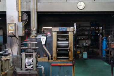 Bangkok, Thailand - 5 Oct 2021, An Environment of Computer numerical control CNC, factory with a lot of machine for Gold rolling machine in Bangkok.