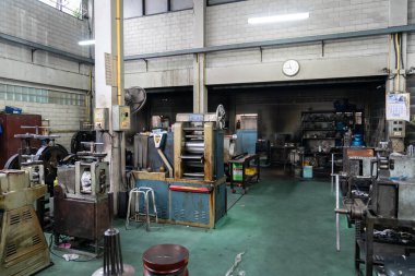 Bangkok, Thailand - 5 Oct 2021, An Environment of Computer numerical control CNC, factory with a lot of machine for Gold rolling machine in Bangkok.