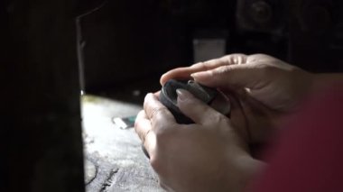 Machine and tool of Computer numerical control CNC, factory creates metal religion art such as Gold rolling machine and little jewelry in religious ceremony.