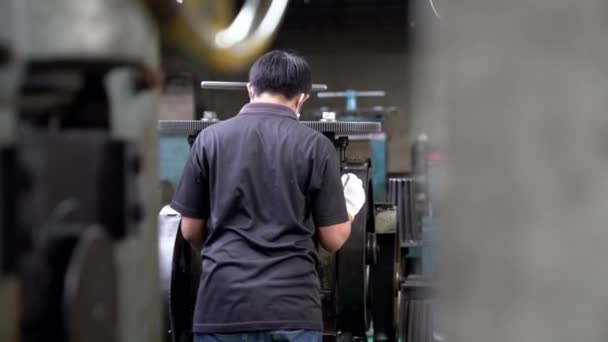 Machine Tool Computer Numerical Control Cnc Factory Creates Metal Religion — стоковое видео