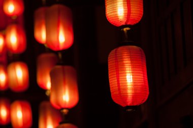 chengdu, Çin akşam kırmızı fener